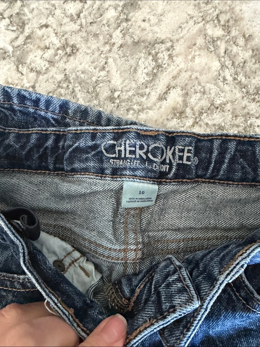 Boys size 10 Cherokee Distressed Blue Denim Jeans - Picture 3 of 7